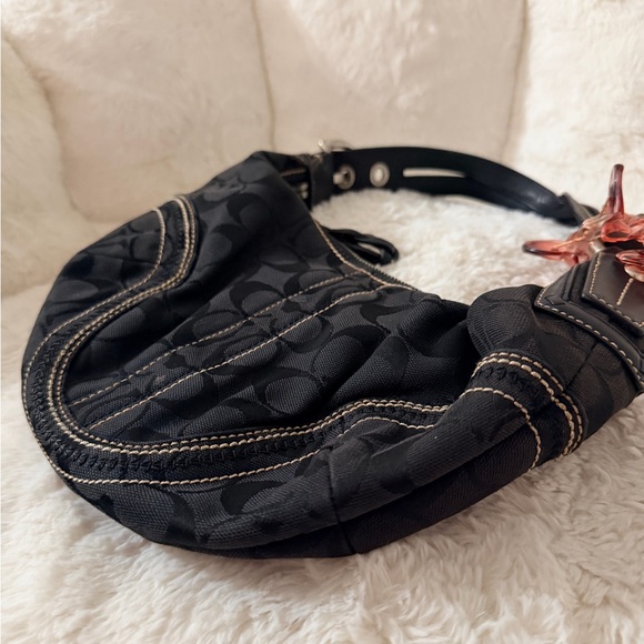 Vintage Black Coach Hobo Shoulder Bag - Picture 11 of 11